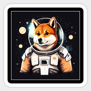 Shiba Inu Dog, Astronaut, Funny Dog Lover Sticker